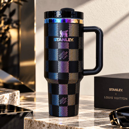 Midnight Gold Checkered 40oz Tumbler