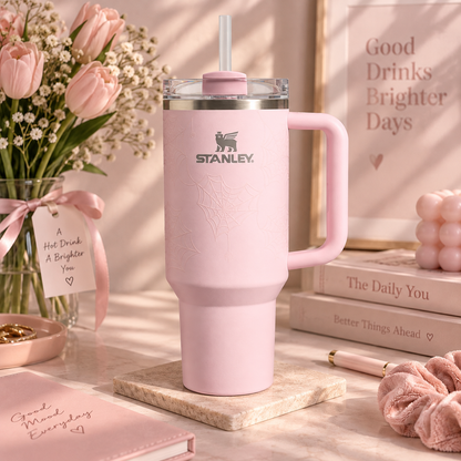 Pink Halloween Spiderweb STANLEY Tumbler